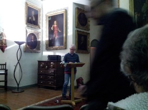 John Goodby preparing to introduce the jamboree